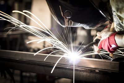 Welder Making a Metal Railing — Madison, WI — AA Quality Welding