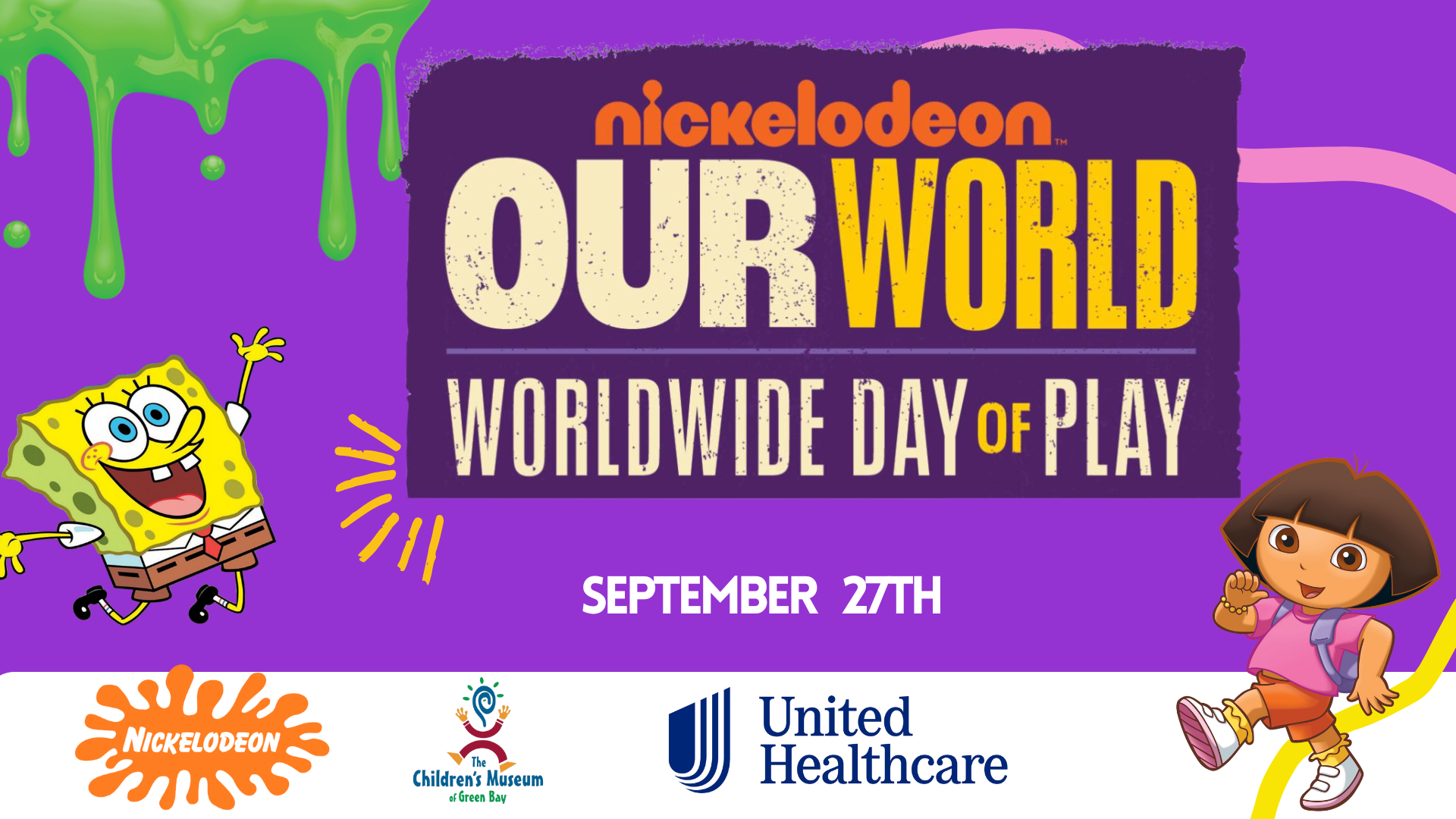 A poster for nickelodeon our world worldwide day of play on September 27