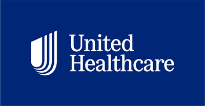 The united healthcare logo is on a blue background.