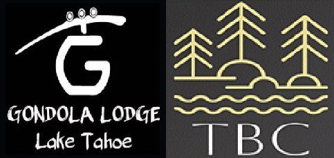 Tahoe Beach Club and Gondola Lodge A logo for tahoe beach club with trees and waves