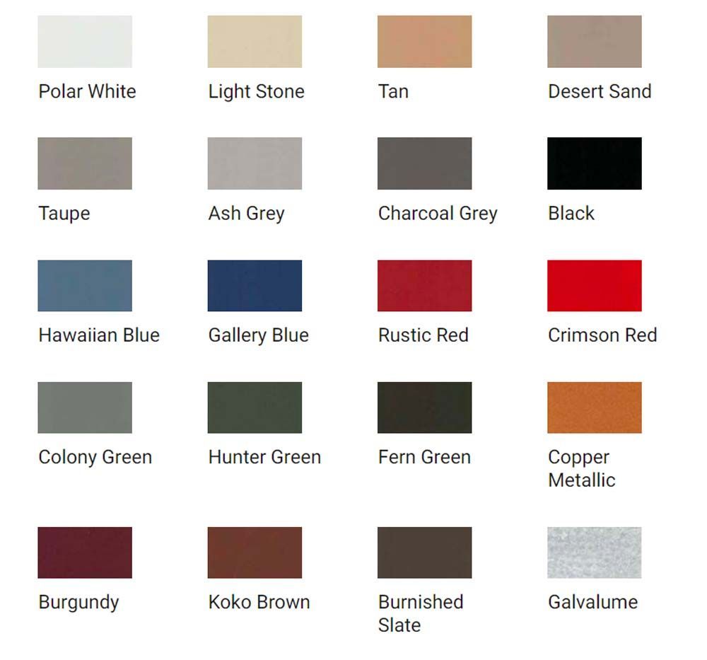 A color chart showing different shades of paint