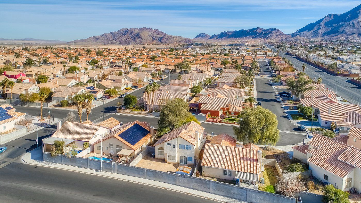 arial image of homes in nevada
