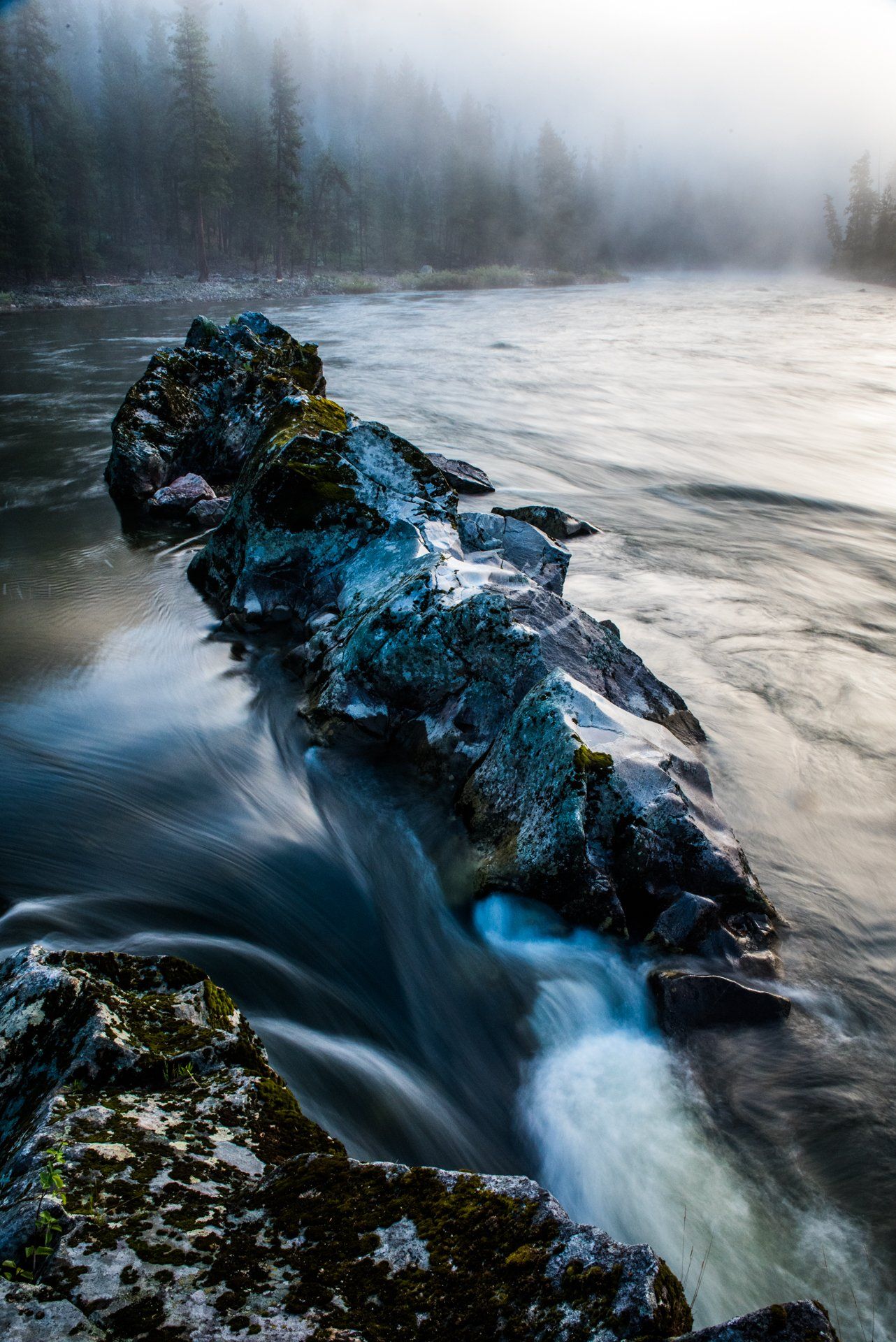 misty morning salmon river idaho