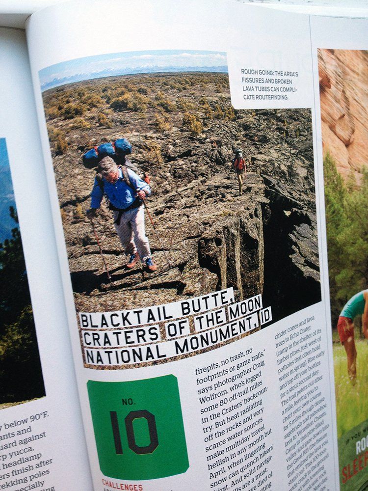 Backpacker magazine, craters of the moon, national monument, idaho, lava, backpacking, backcountry, 