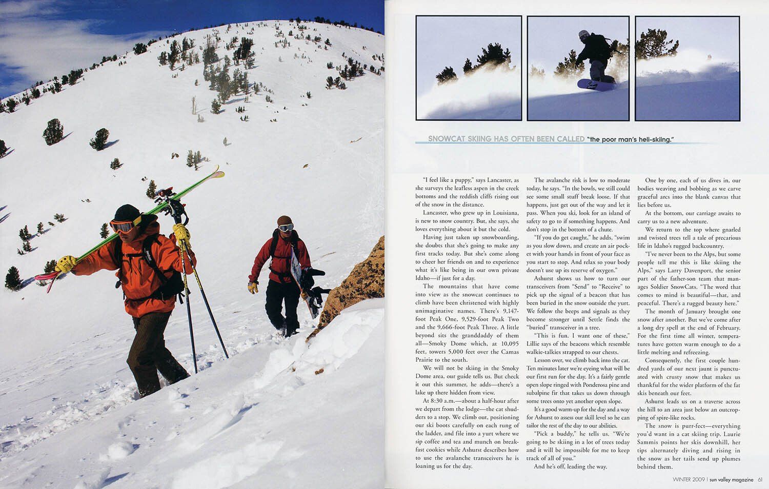 winter, snowcat, ski, touring, access, soldier mountain, idaho, sun valley, magazine, backcountry, hiking