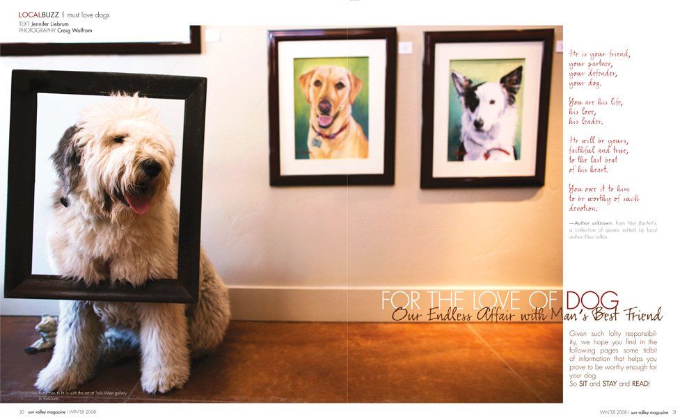 dog photography, editorial assignment, creative, portrait, sun valley magazine