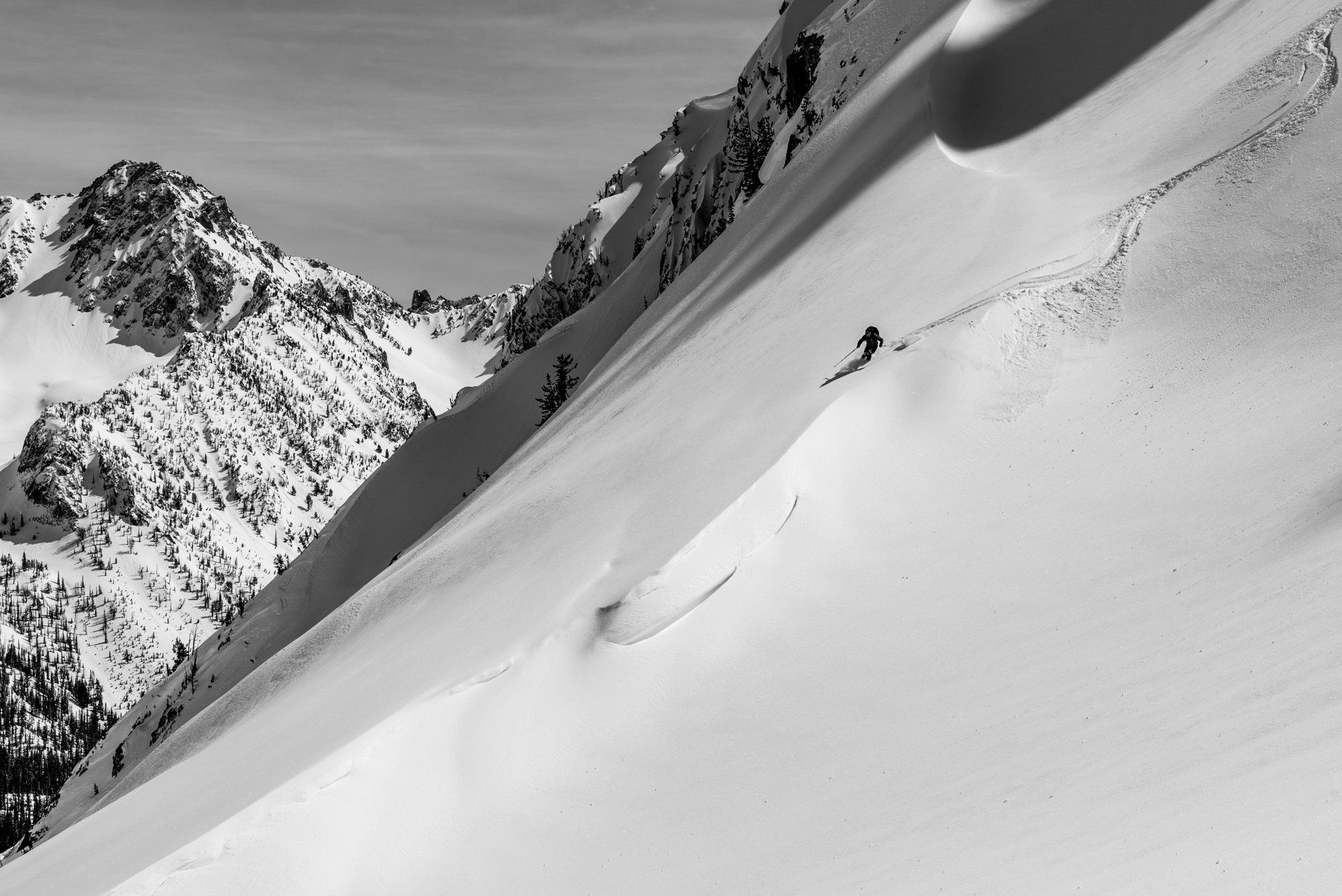 Backcountry skiing wilderness in Idaho