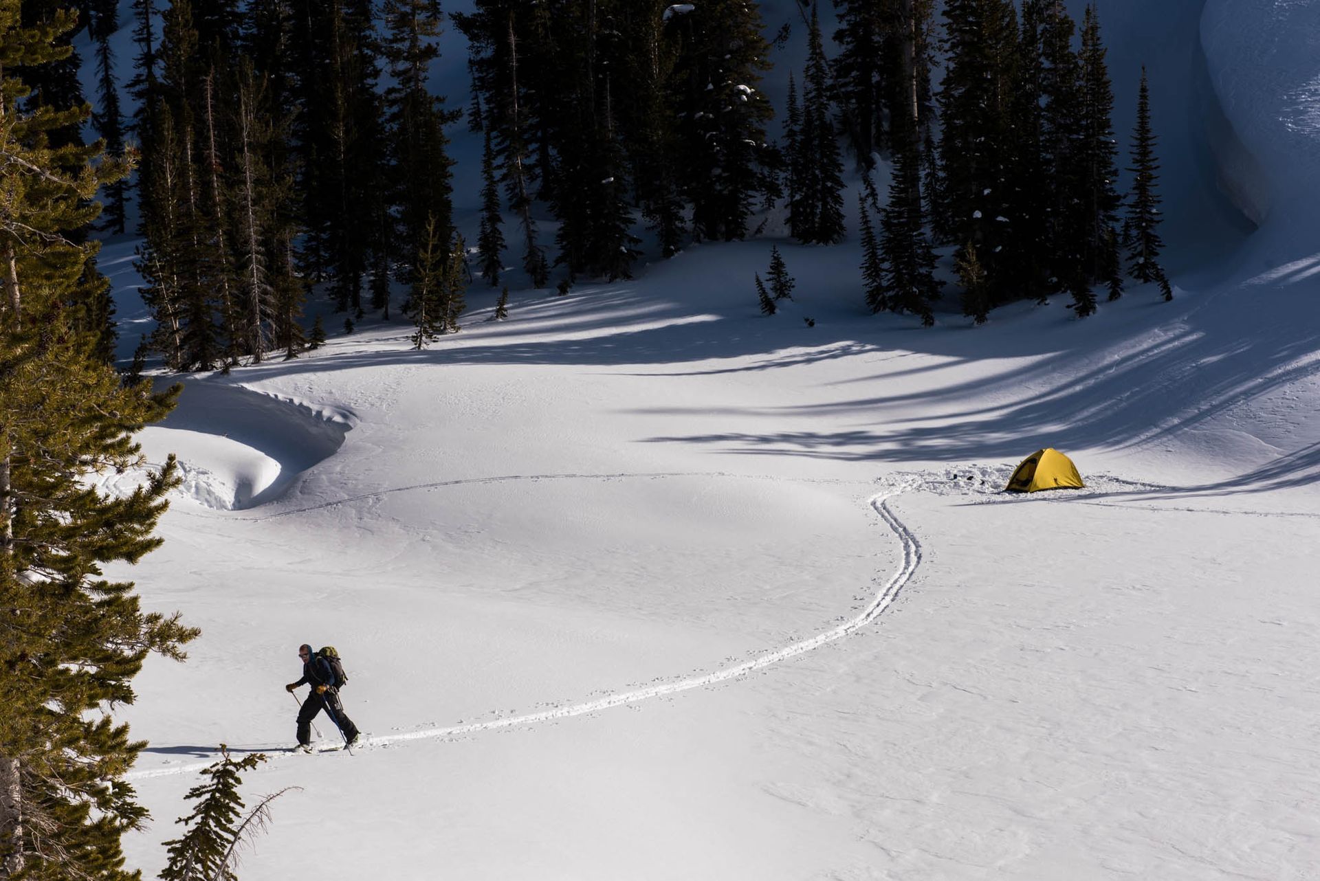 wilderness backcountry skiing winter camping