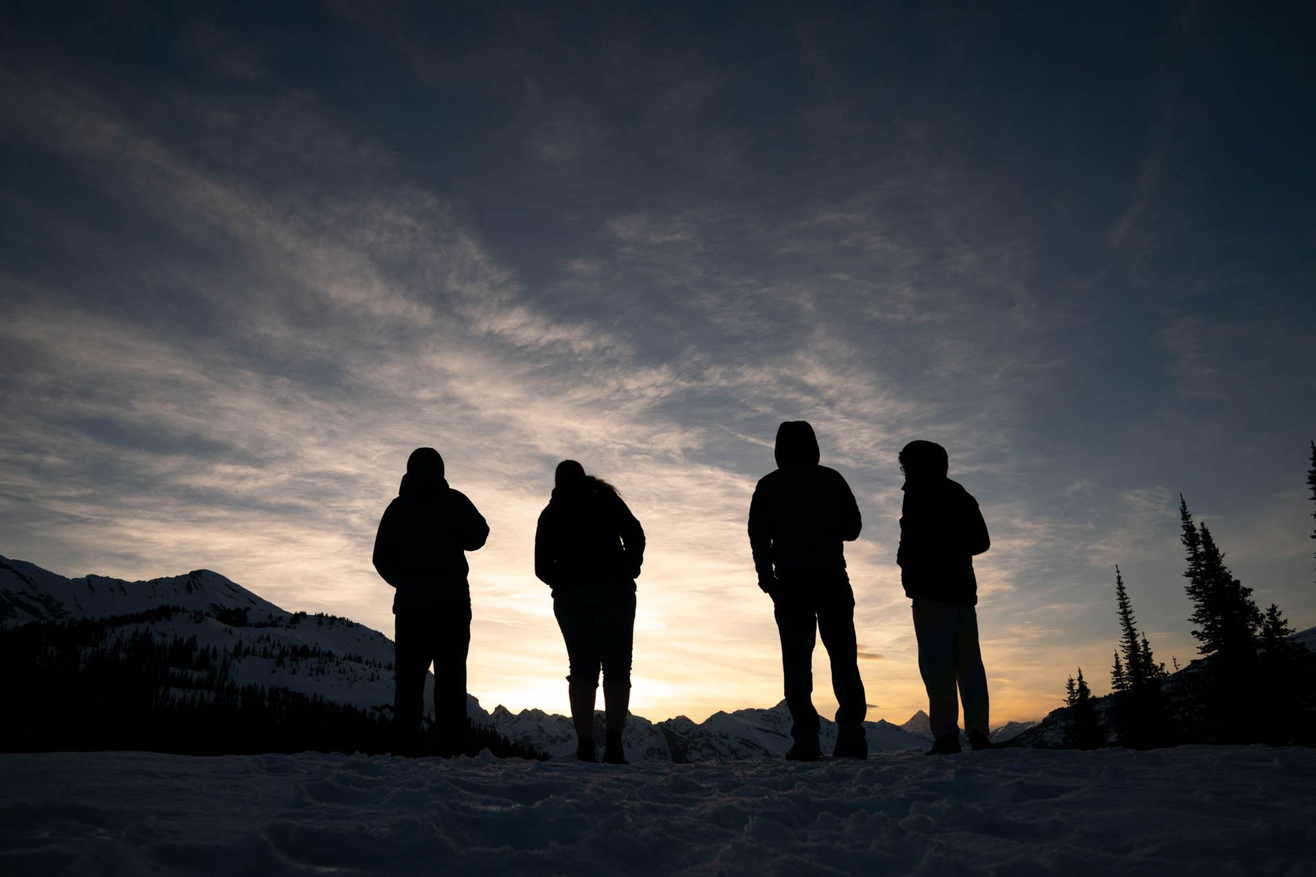 sunset backcountry skiing