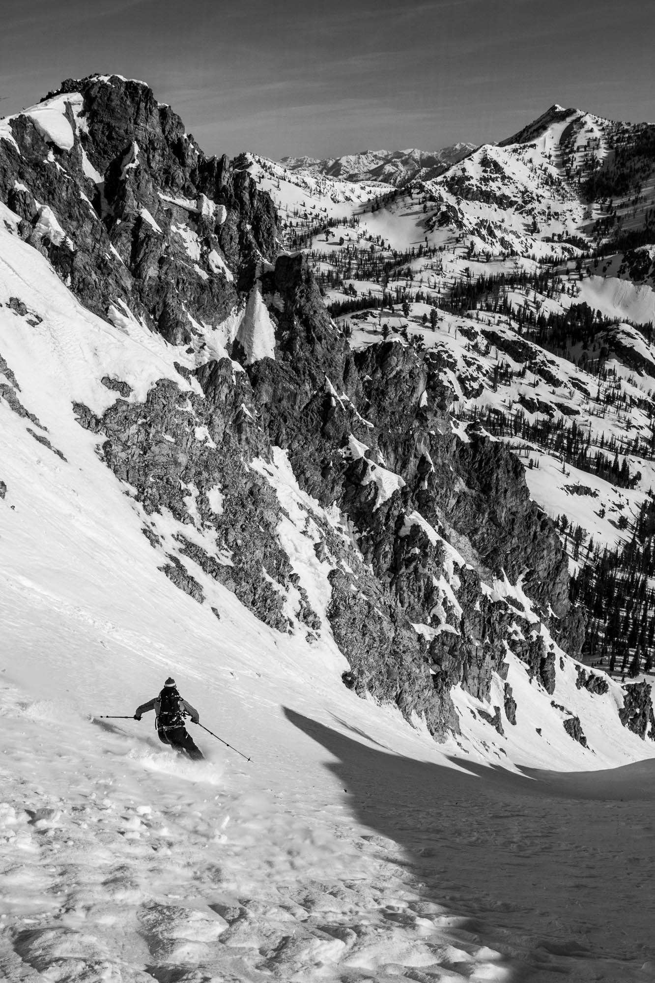 couloir skiing idaho backcountry