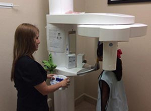A Little Girl Having Dental X-Ray — Child Dental Care In Mcallen, TX