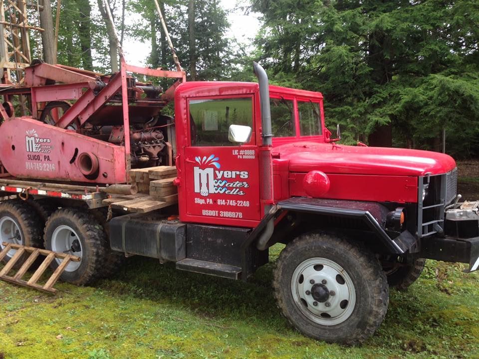 Red Drilling Truck