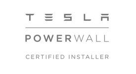 The tesla powerwall logo is a certified installer.