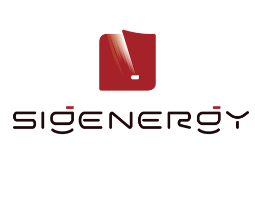 The sigenergy logo is a red square with an exclamation point on it.