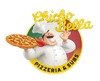 A logo for chico bella pizzeria and subs