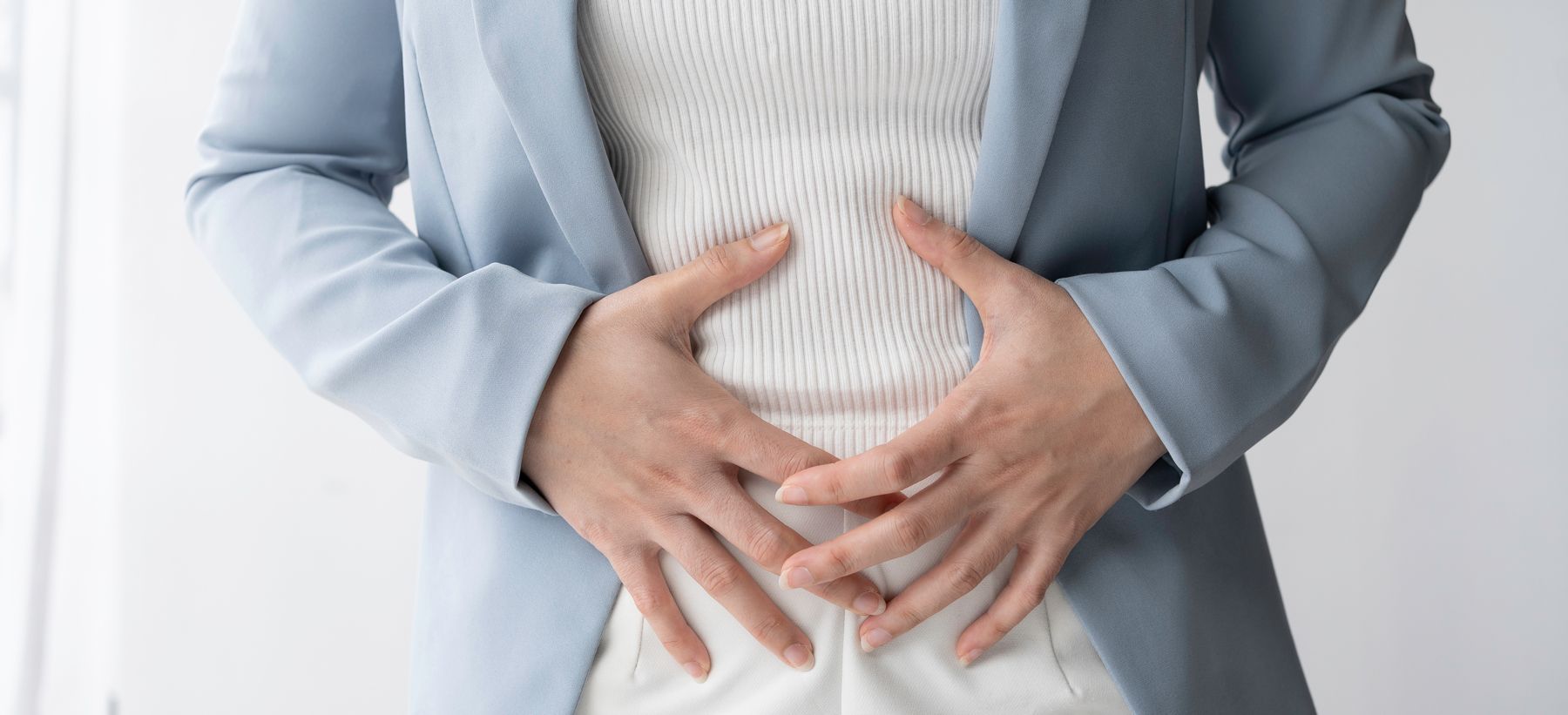 A woman experiencing severe bloating