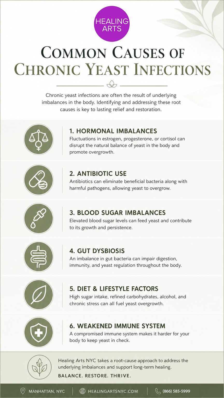 Yeast Infection Causes Infographic 