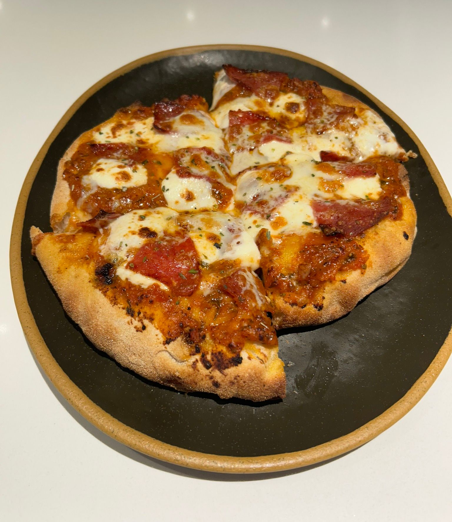 pizza with melted cheese