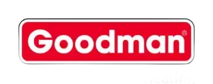 Goodman logo: white text on red rectangle with rounded corners, silver outline. IntraCoastal Mechanical.
