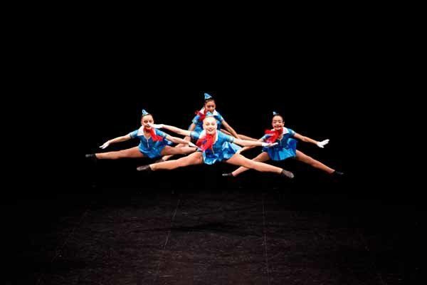 female dancers jumping