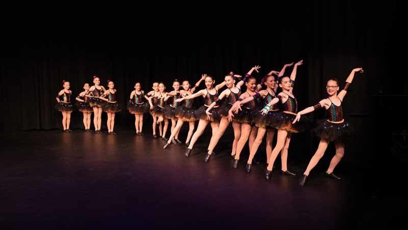 line of dancing people