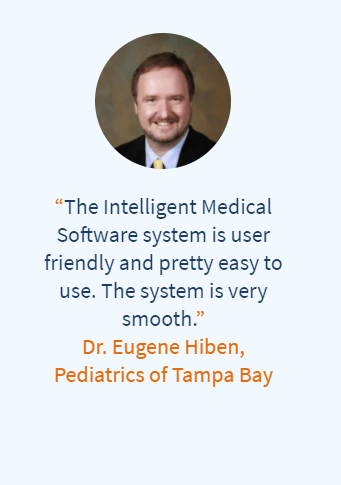 Smiling Client photo and Client Testimony from Dr. Eugene Hiben about Meditab Intelligent Medical Software being user friendly and easy to use