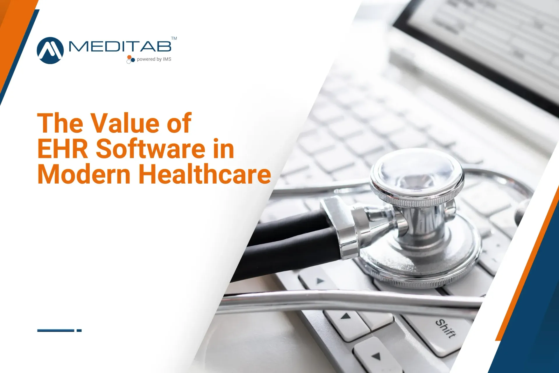 A stethoscope is sitting on top of a laptop keyboard.