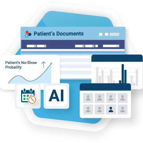 An illustration of patient 's documents with a calendar and a graph