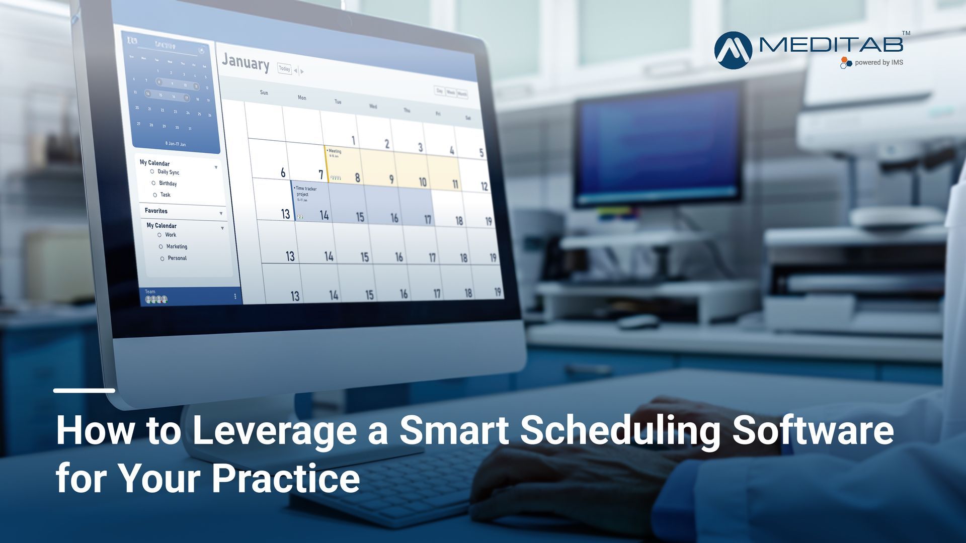 Digital tablet displaying a secure healthcare data migration progress bar in a clinical setting