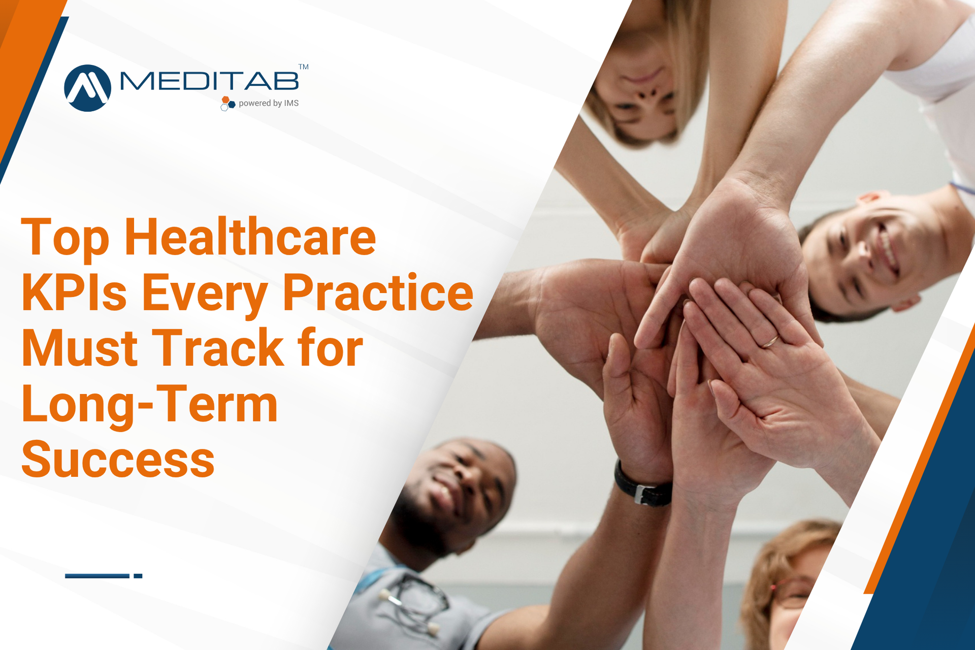 Clinicians review healthcare KPIs during a strategy meeting.