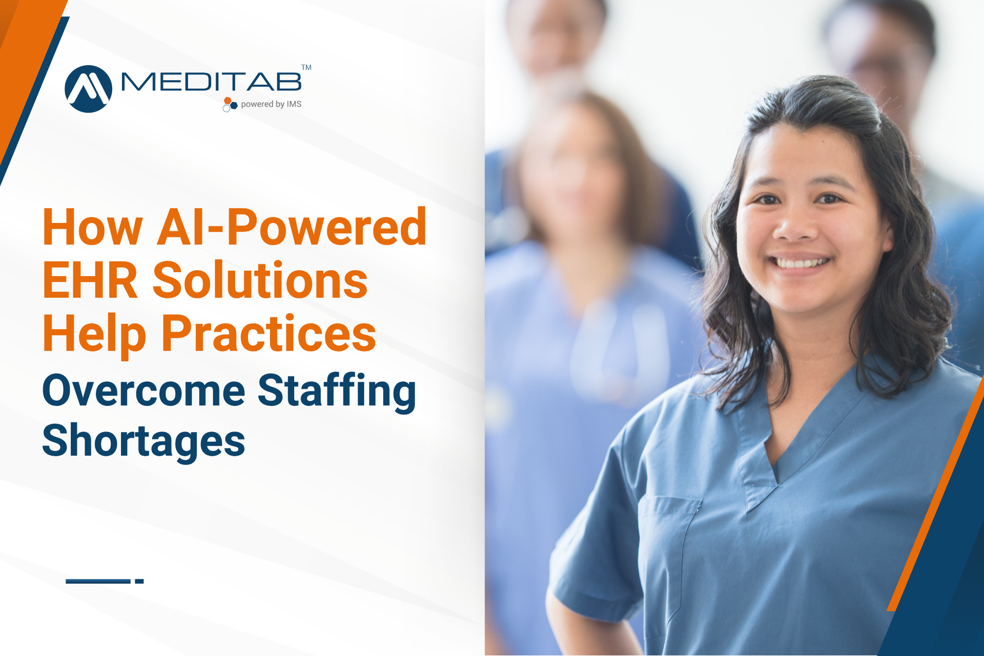 A shining example of teamwork and excellent staff management, a nurse confidently poses for a group 