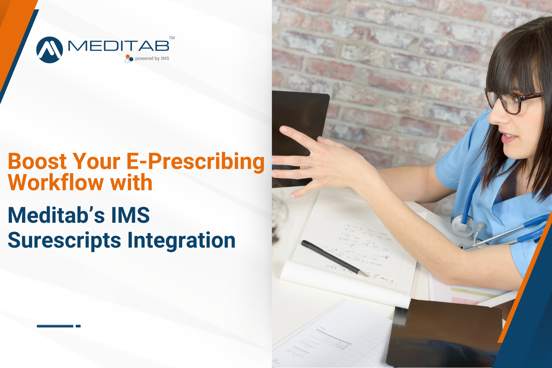 A healthcare professional uses e-prescribing technology to create a digital prescription for the pat
