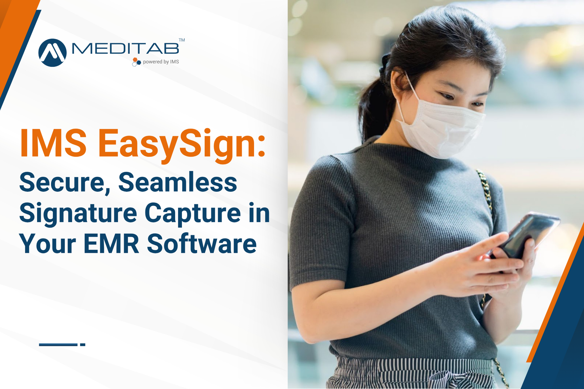 A patient digitally signing a consent form with IMS EasySign integrated with the clinic’s EMR software platform.