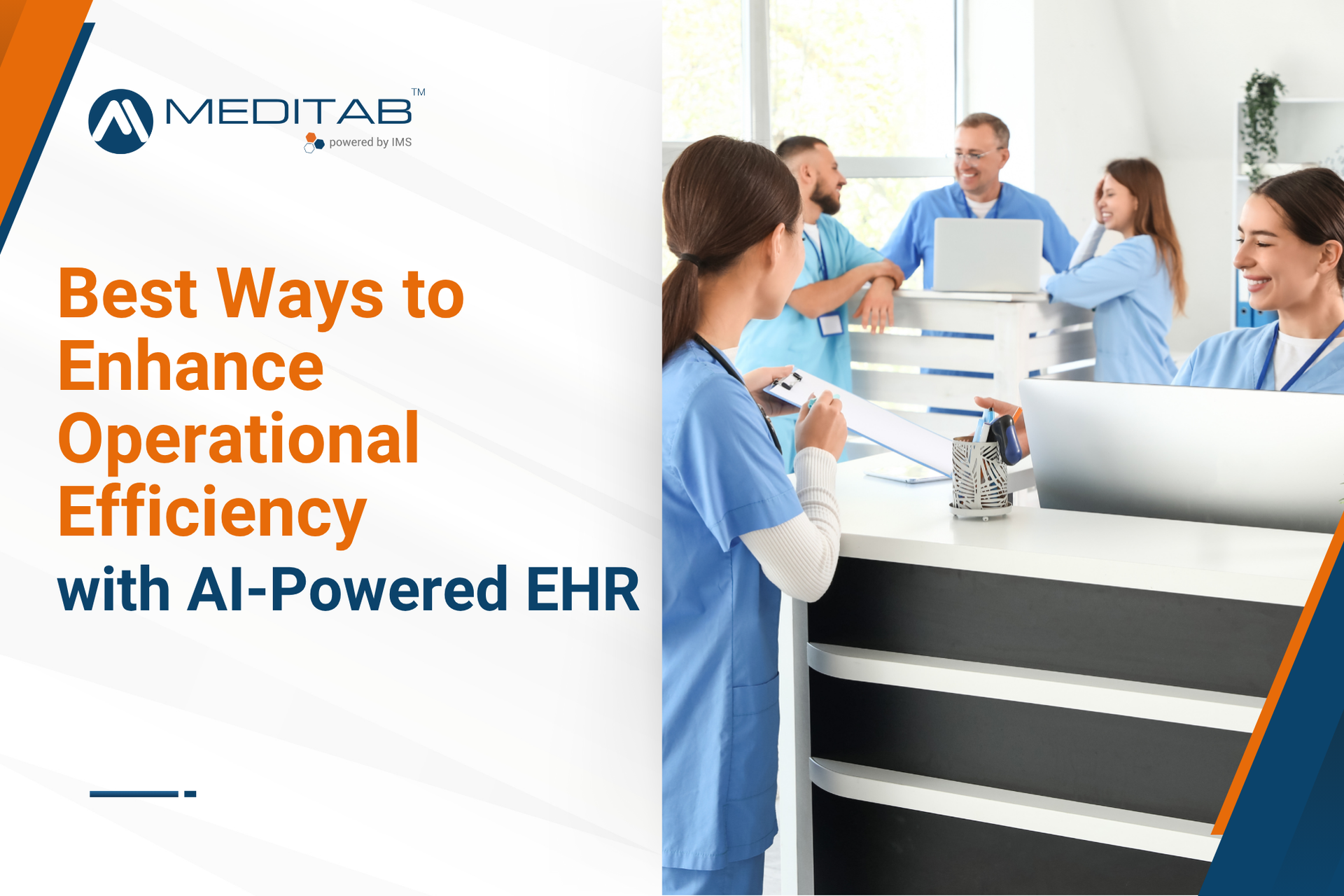 A group of healthcare providers working efficiently on a usual workday in their clinic