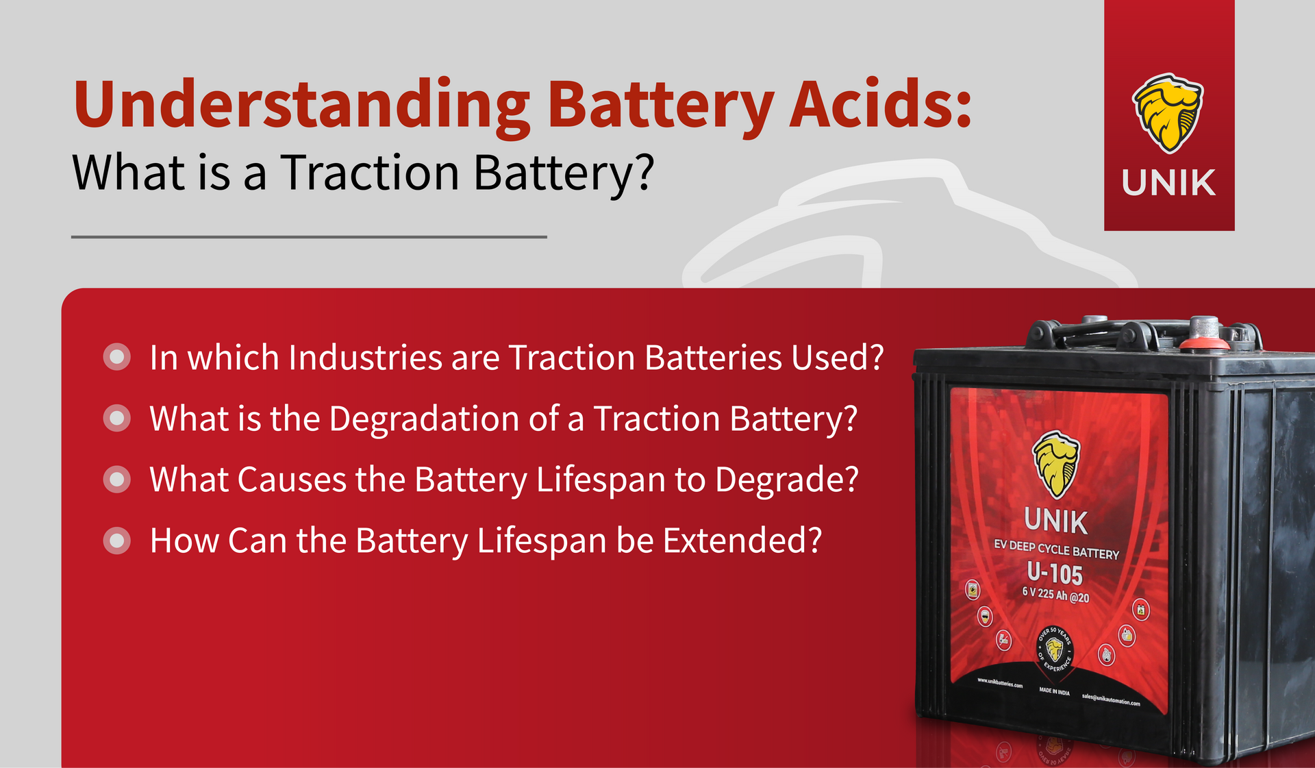 What is a Traction Battery? 

In which Industries are Traction Batteries Used? 