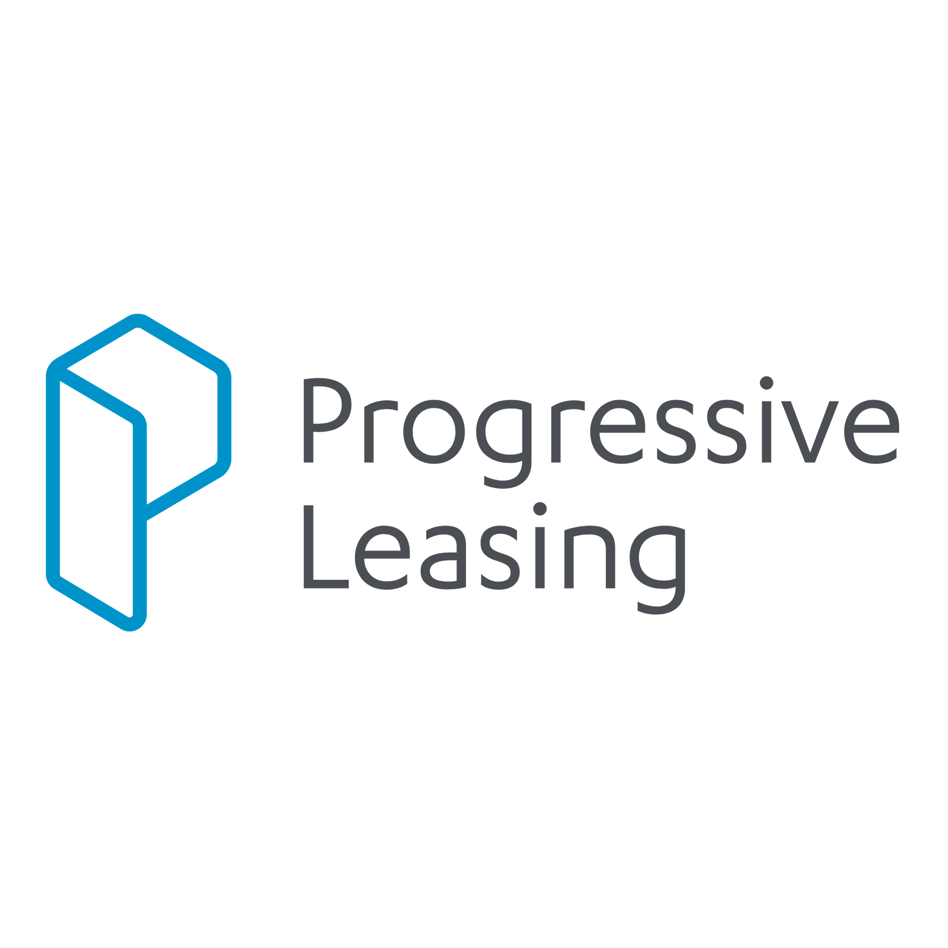 Logo for Progressive Leasing: blue outline of a