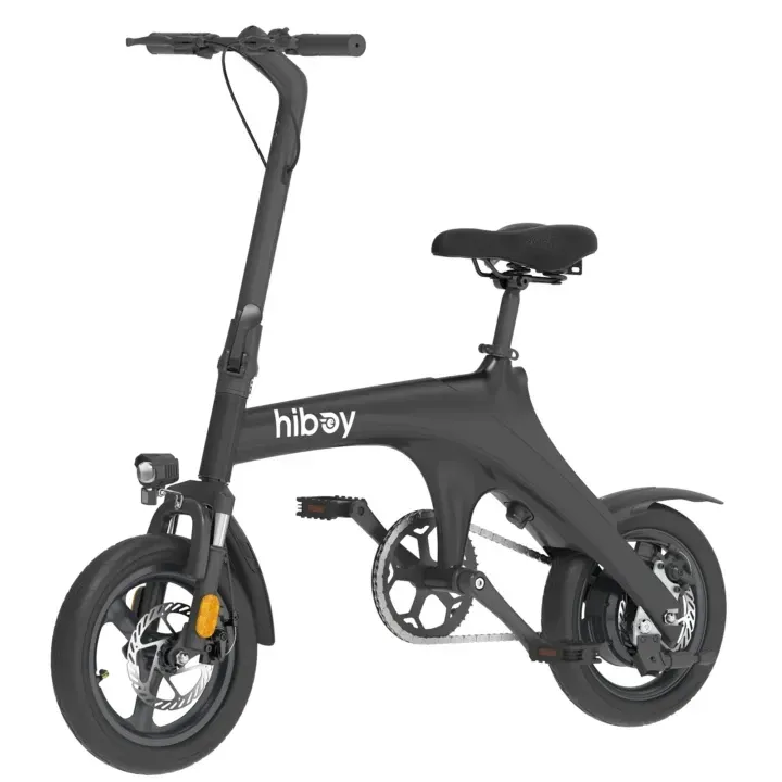 Black folding Hiboy electric bicycle.