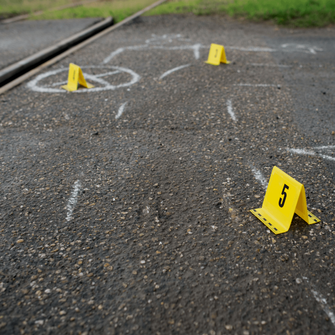 A yellow sign with the number 5 on it