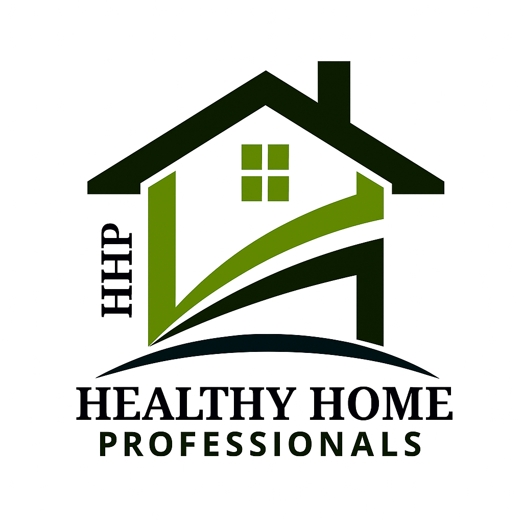 Logo: Green house with "HHP" and text "HEALTHY HOME PROFESSIONALS" below.