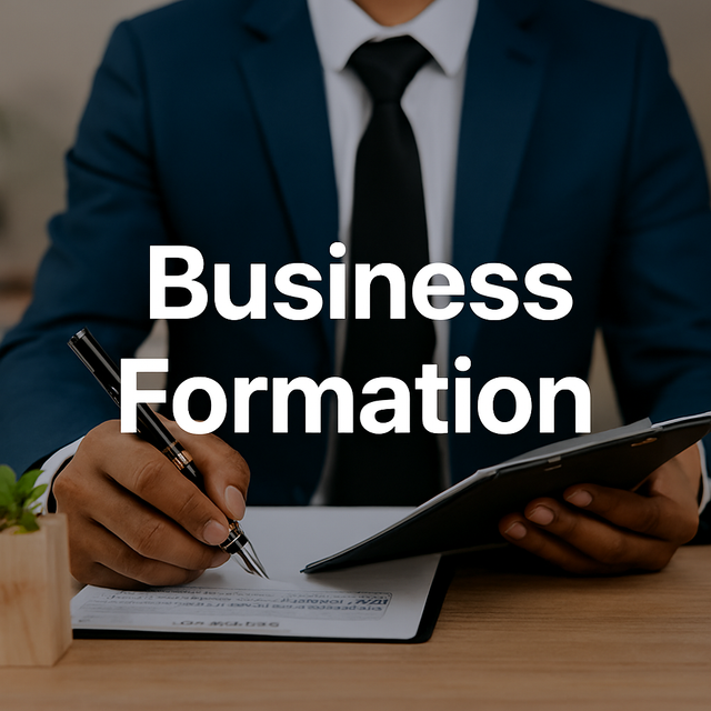 Person in a suit signing paperwork labeled 