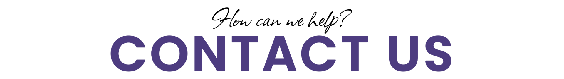 The word contact us is written in purple on a white background.