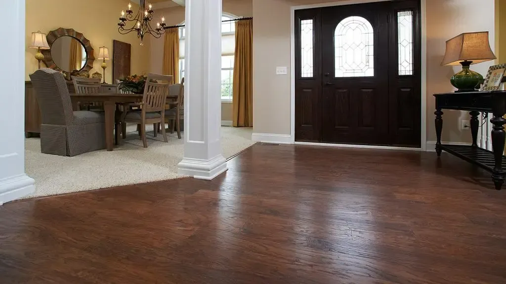a Kennewick house entryway with newly-installed hardwood