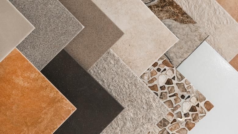 different pieces of tile with fun designs on them