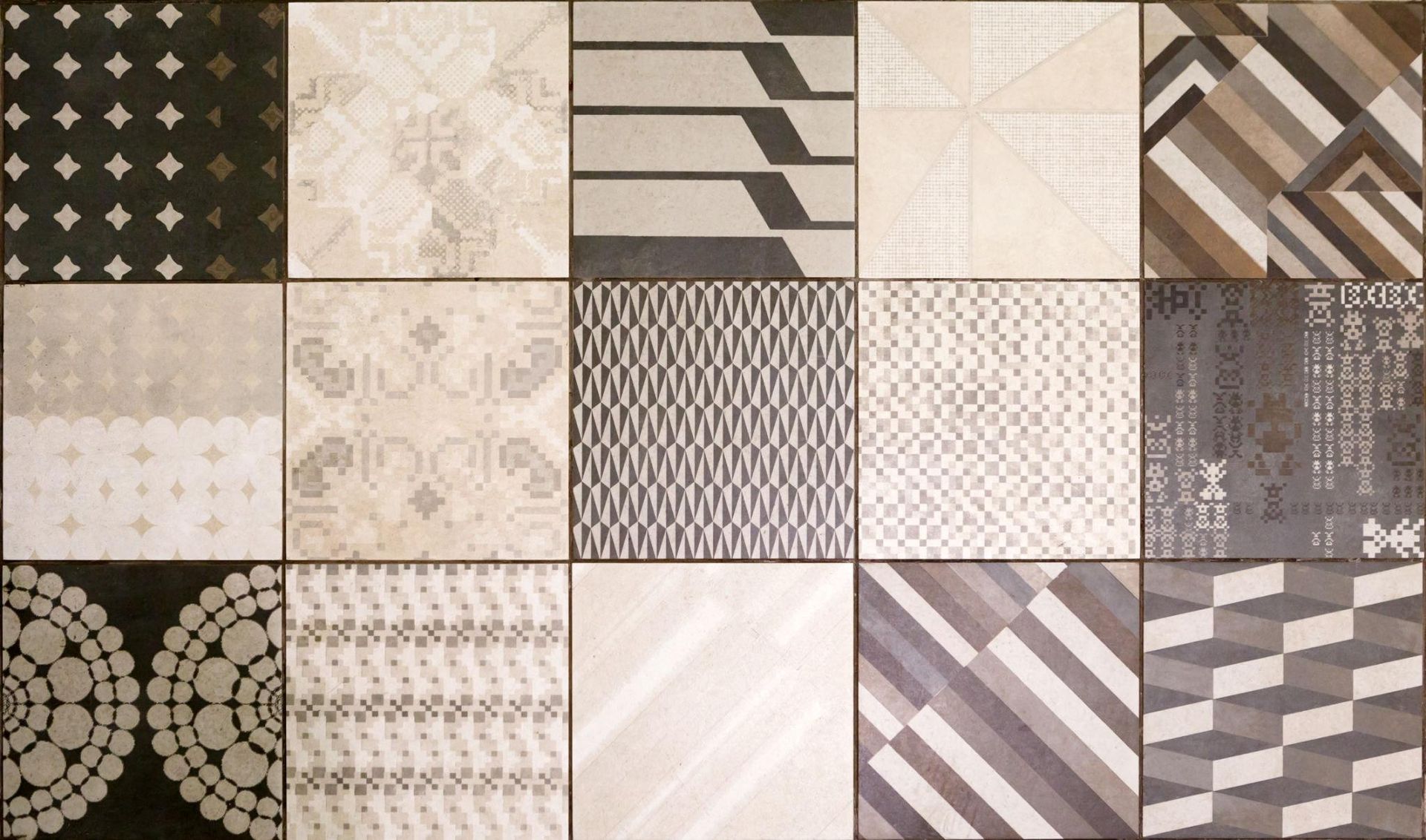 Tile pieces with cool designs on them