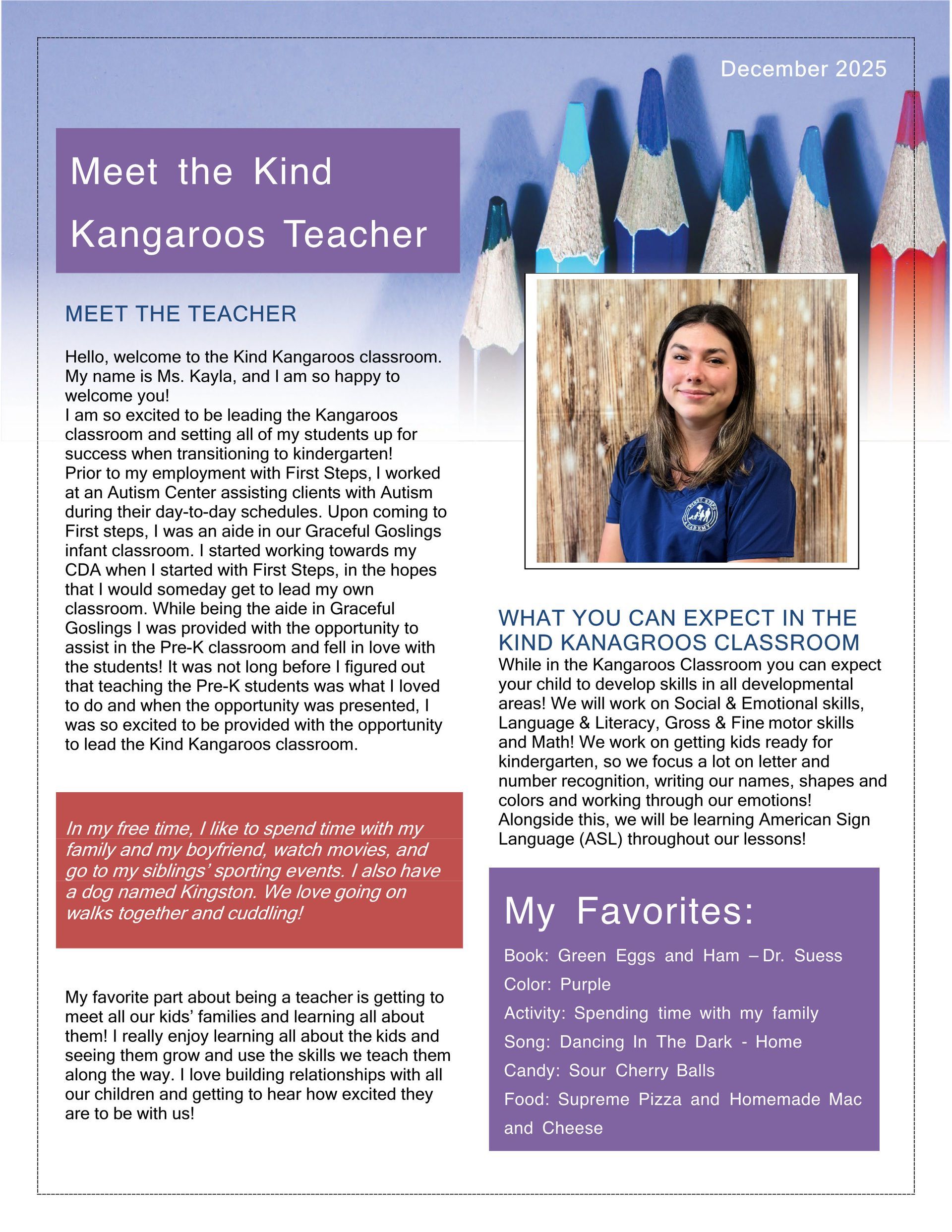 Newsletter page with headline 