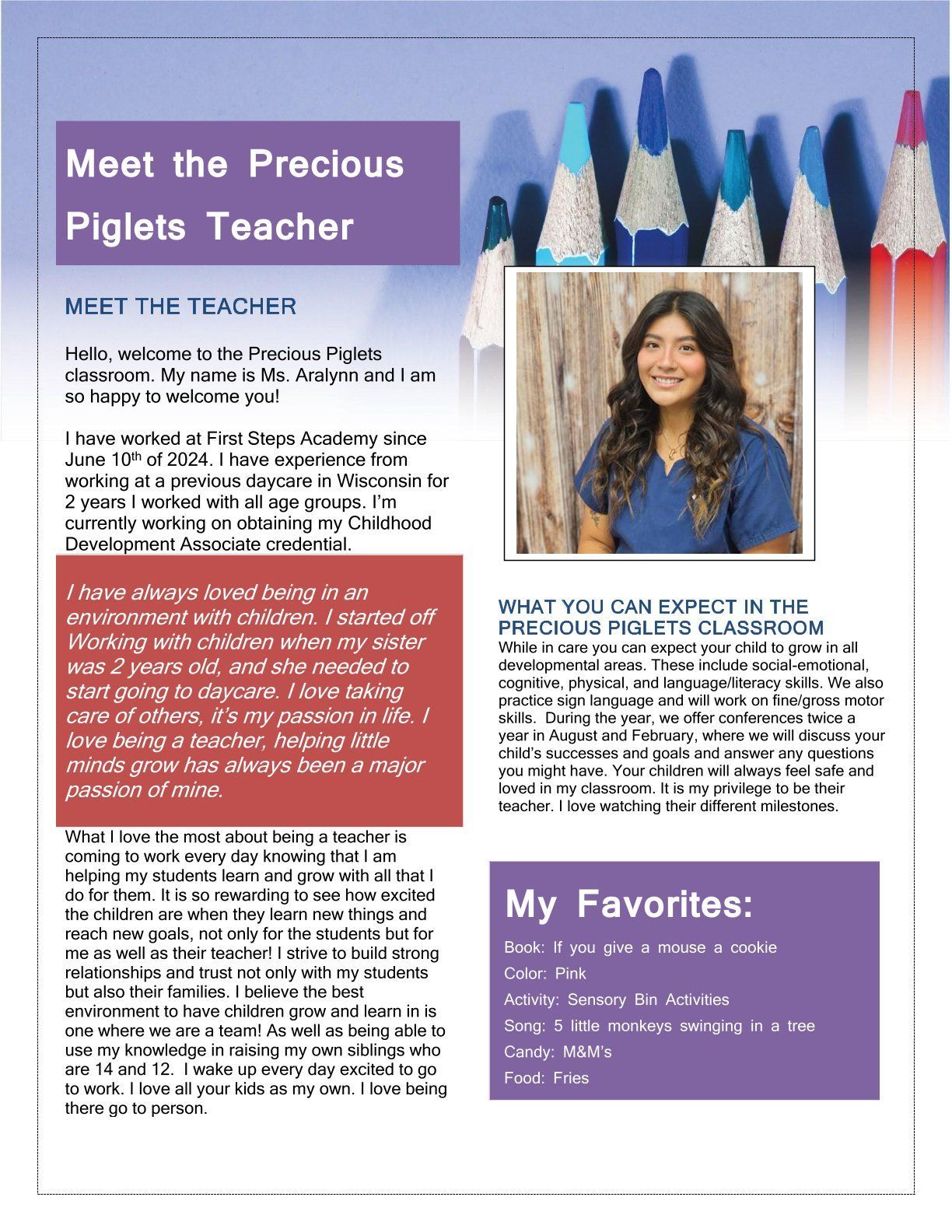 Teacher introduction from 
