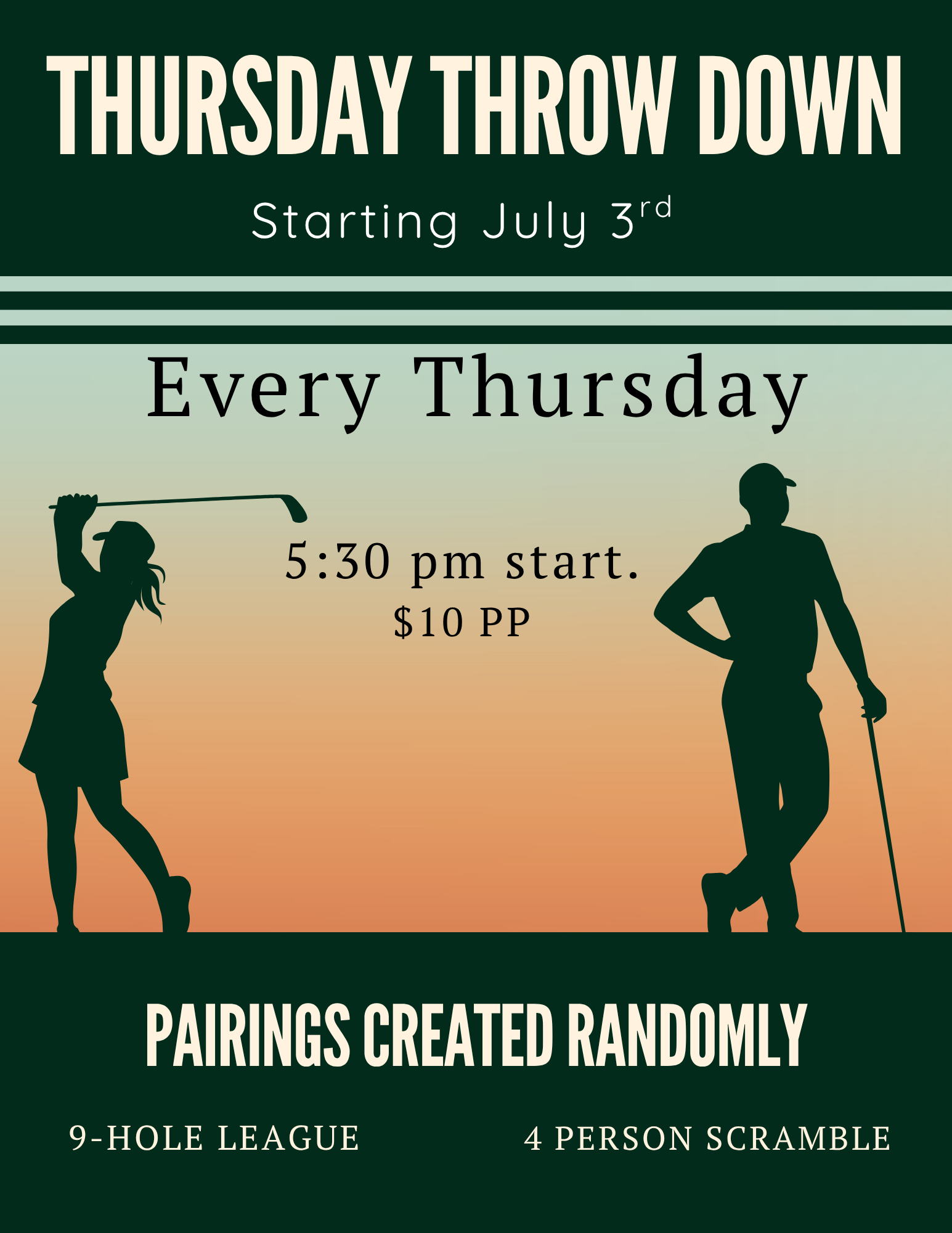 A poster that says thursday throw down on it