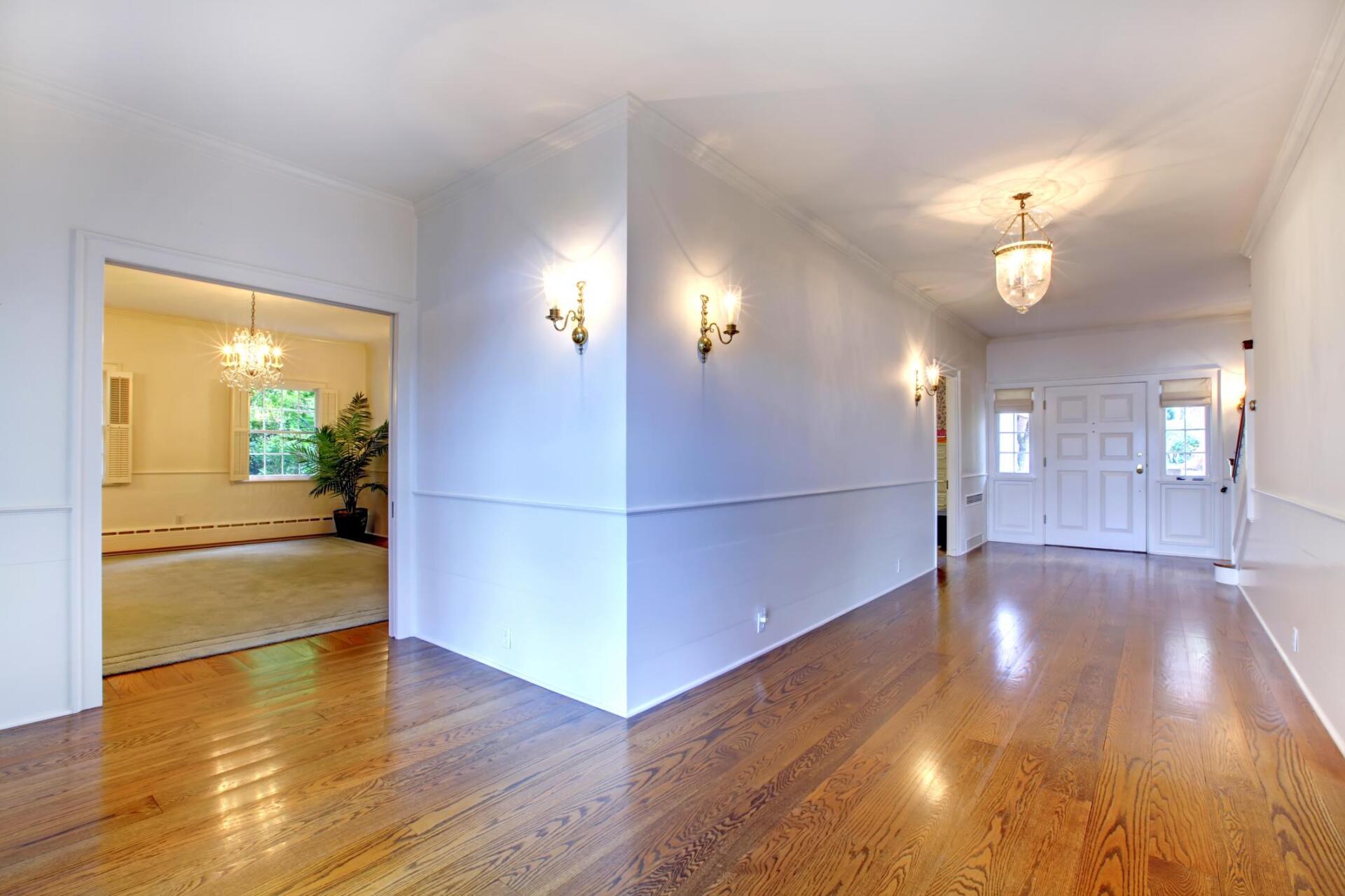 newly installed wood flooring