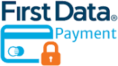 The first data payment logo shows a credit card and a padlock.