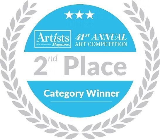 Blue and gray award badge: